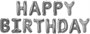 Н-р фольгированных шаров букв "Happy Birthday" 16" цвет серебро - фото 26590