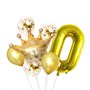 Н-р воздушных шаров цифра 0 фольгир. 32", 5 латекс. 12", корона фольгир. 32", цвет золото - фото 26594