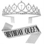Н-р праздничный тиара и лента "Birthday Queen", цв серебро - фото 26634
