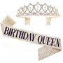 Н-р праздничный тиара и лента "Birthday Queen", цв золото - фото 26636