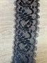 Кружево вышитое на фатине 5,7 см черный волна из листьев цветок сетка рюши реснички - фото 26847