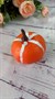 Искусственная тыква 6*4см, оранжевый с белыми полосками  - фото 30687