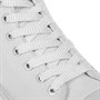 Шнурки плоские белые с серебром 8мм 110см  - фото 32298