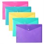 Папка-конверт на кнопке А4, 180мкм, Calligrata Pastel, глянцевая, полупрозрачная, микс 1шт 126466