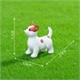 Собака белая коричн ушки 3,1*2,9см мини 20746